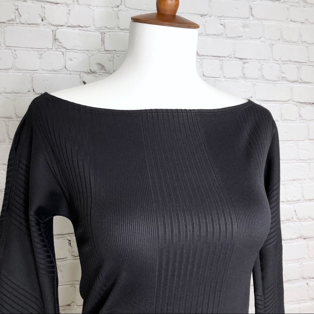 BCBGMaxAzria Black Ribbed Top - Picture 2 of 6